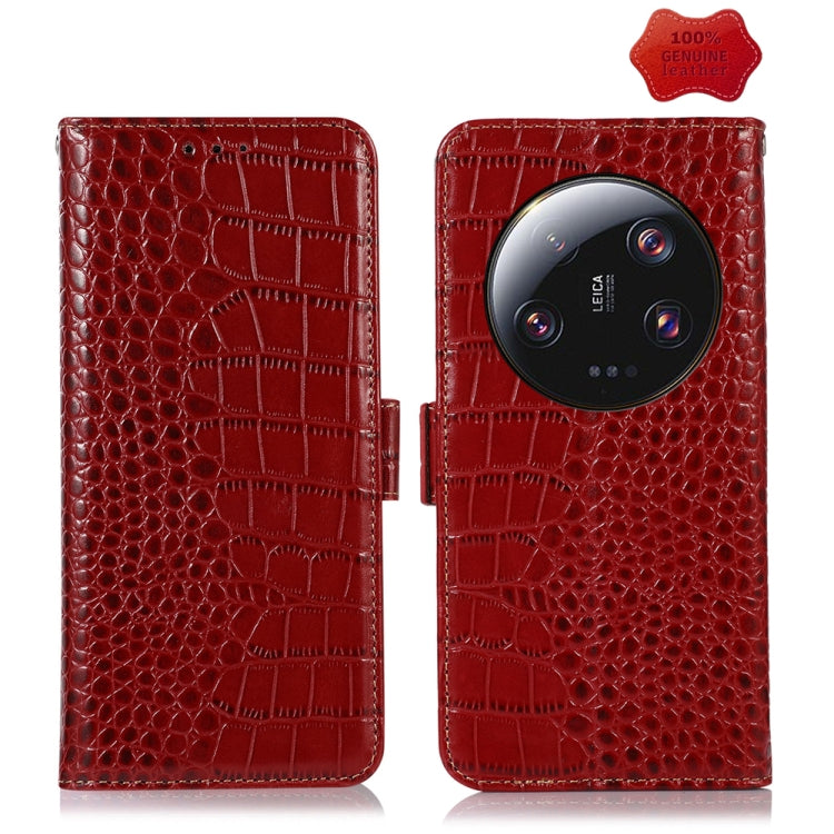 Crocodile Top Layer Cowhide Leather Phone Case, For Samsung Galaxy F14 5G, For Xiaomi 13 Ultra