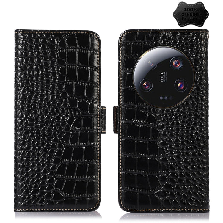 Crocodile Top Layer Cowhide Leather Phone Case, For Samsung Galaxy F14 5G, For Xiaomi 13 Ultra