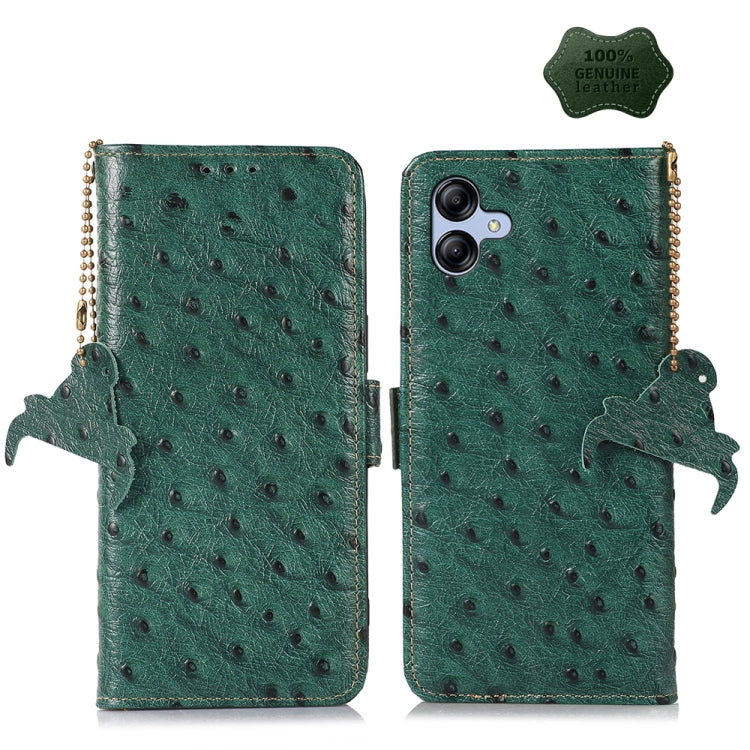 Ostrich Pattern Genuine Leather RFID Phone Case