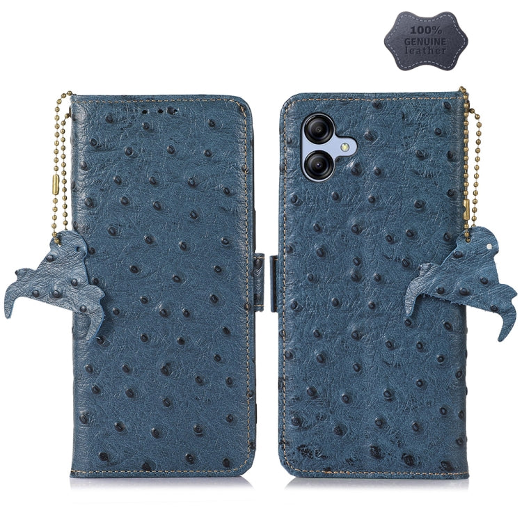 Ostrich Pattern Genuine Leather RFID Phone Case
