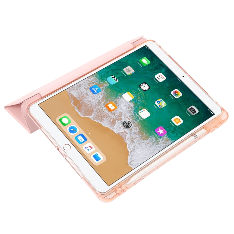 Clear Acrylic 3-Fold Leather Tablet Case, For iPad 10.2 / Pro 10.5 2017