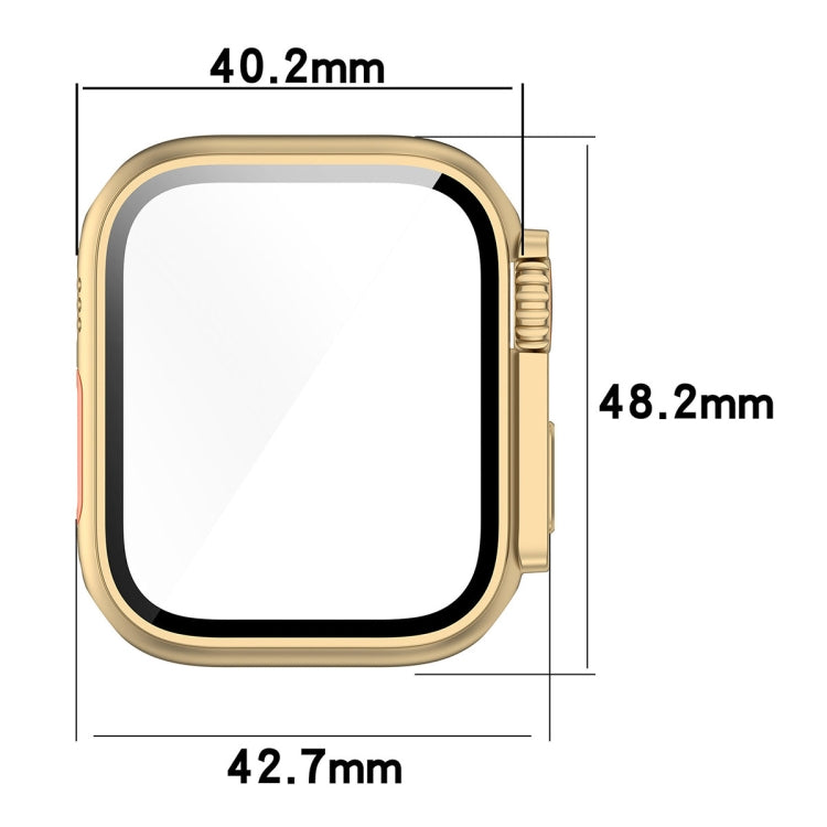 Tempered Film + PC Integrated Watch Protective Case, For Apple Watch Series SE 2 / 6 / SE / 5 / 4 40mm, For Apple Watch Series 9 / 8 / 7 41mm, For Apple Watch Series SE 2 / 6 / SE / 5 / 4 44mm, For Apple Watch Series 9 / 8 / 7 45mm