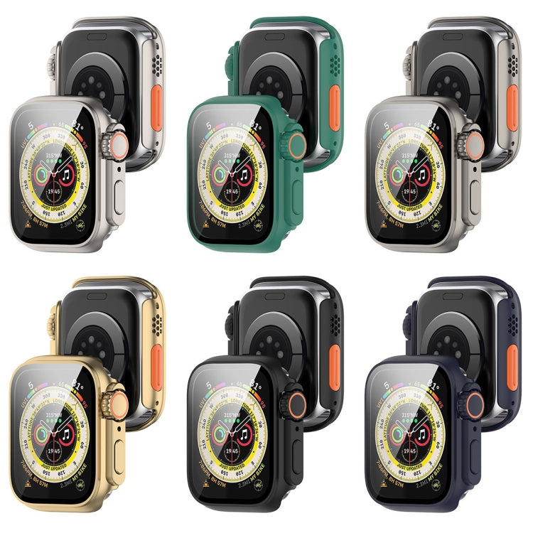 Tempered Film + PC Integrated Watch Protective Case, For Apple Watch Series SE 2 / 6 / SE / 5 / 4 40mm, For Apple Watch Series 9 / 8 / 7 41mm, For Apple Watch Series SE 2 / 6 / SE / 5 / 4 44mm, For Apple Watch Series 9 / 8 / 7 45mm