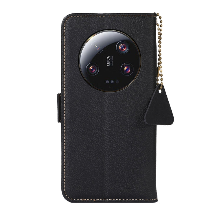 Side-Magnetic TJ Genuine Leather RFID Phone Case, For Xiaomi 13 Ultra