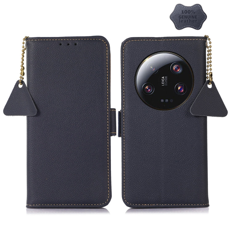 Side-Magnetic TJ Genuine Leather RFID Phone Case, For Xiaomi 13 Ultra