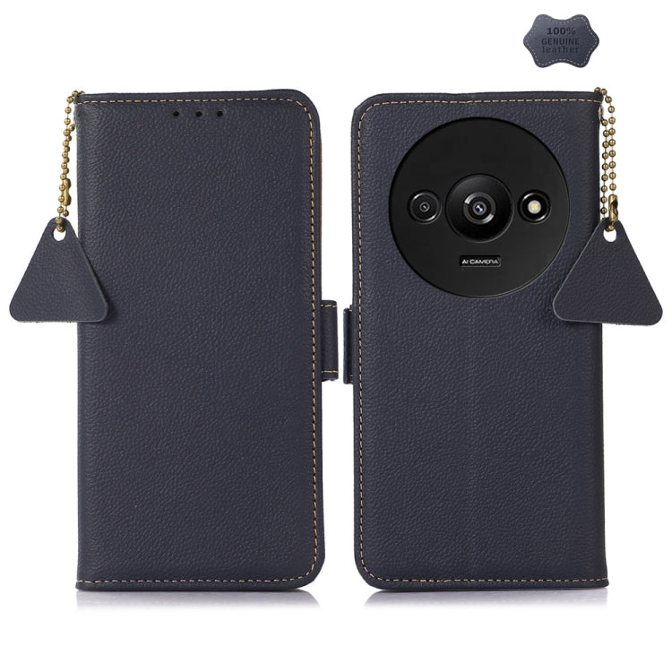 Side-Magnetic TJ Genuine Leather RFID Phone Case, For Xiaomi POCO F6, For Xiaomi POCO F6 Pro, For Xiaomi Redmi Turbo 3, For Xiaomi Redmi A3, For Xiaomi Redmi K70 Pro, For Xiaomi Redmi K70