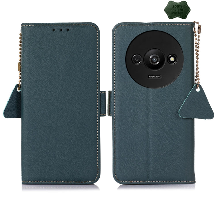 Side-Magnetic TJ Genuine Leather RFID Phone Case, For Xiaomi POCO F6, For Xiaomi POCO F6 Pro, For Xiaomi Redmi Turbo 3, For Xiaomi Redmi A3, For Xiaomi Redmi K70 Pro, For Xiaomi Redmi K70