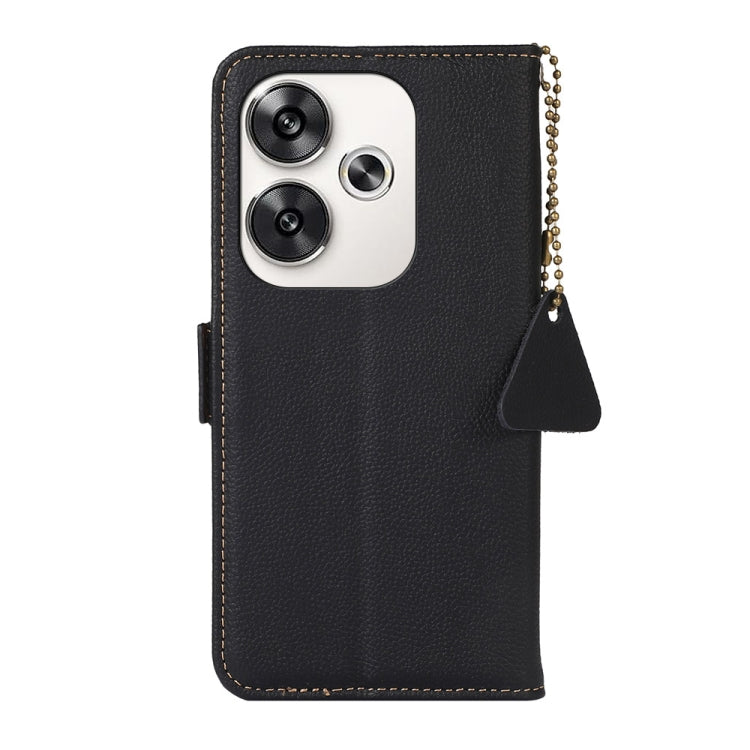 Side-Magnetic TJ Genuine Leather RFID Phone Case, For Xiaomi POCO F6, For Xiaomi POCO F6 Pro, For Xiaomi Redmi Turbo 3, For Xiaomi Redmi A3, For Xiaomi Redmi K70 Pro, For Xiaomi Redmi K70