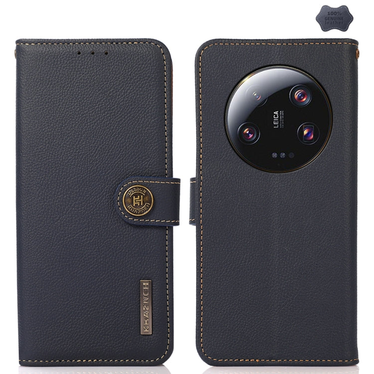 KHAZNEH Custer Texture RFID Genuine Leather Phone Case
