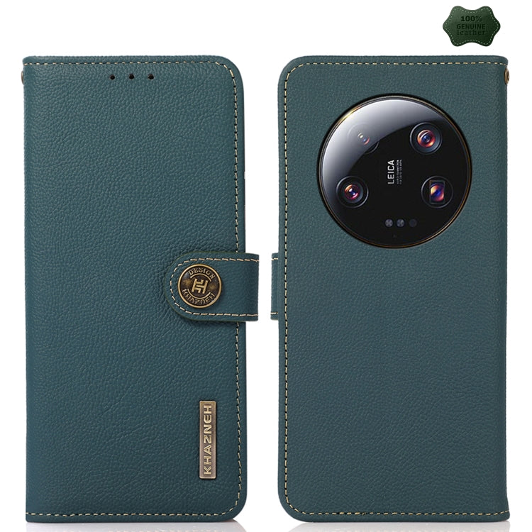 KHAZNEH Custer Texture RFID Genuine Leather Phone Case