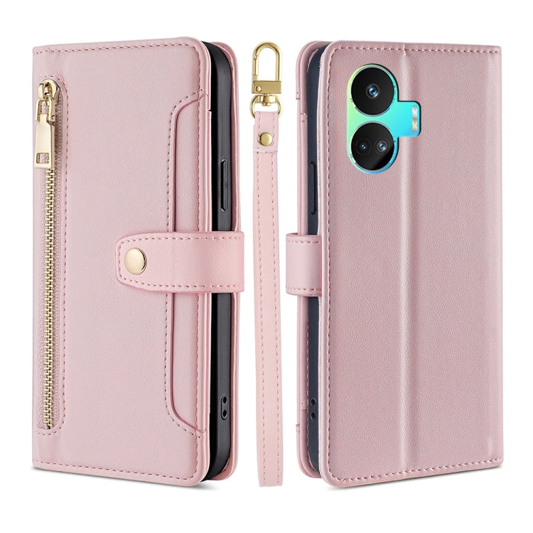 Sheep Texture Cross-body Zipper Wallet Leather Phone Case, Series 1