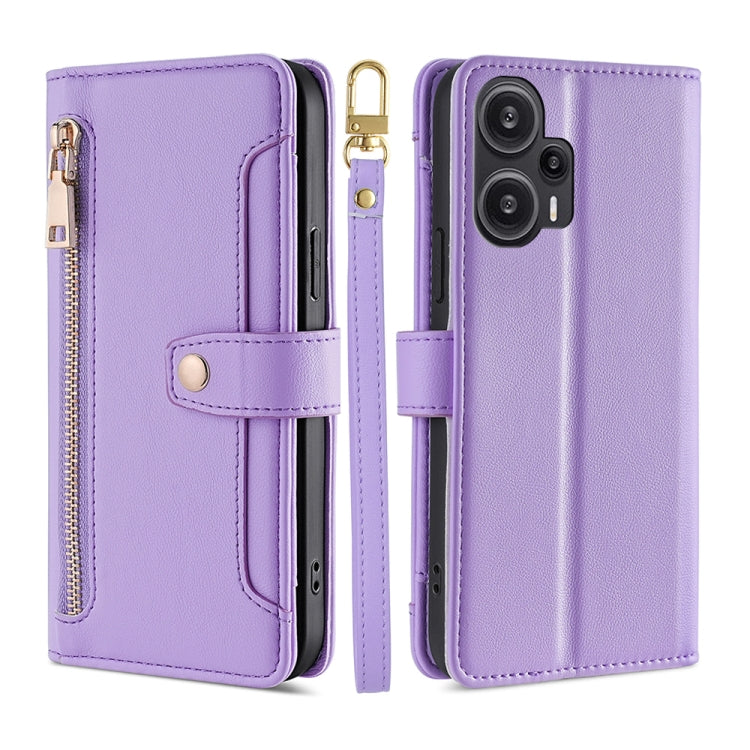 Sheep Texture Cross-body Zipper Wallet Leather Phone Case, Series 1