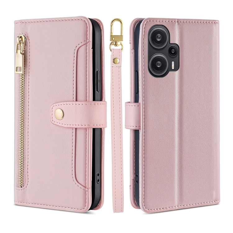 Sheep Texture Cross-body Zipper Wallet Leather Phone Case, Series 1