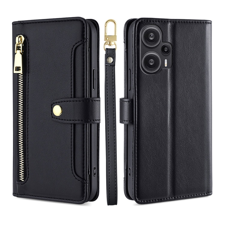 Sheep Texture Cross-body Zipper Wallet Leather Phone Case, Series 1