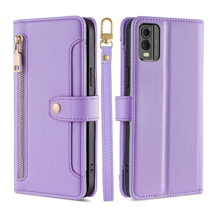 Sheep Texture Cross-body Zipper Wallet Leather Phone Case, Series 1