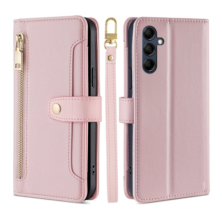 Sheep Texture Cross-body Zipper Wallet Leather Phone Case, Series 1