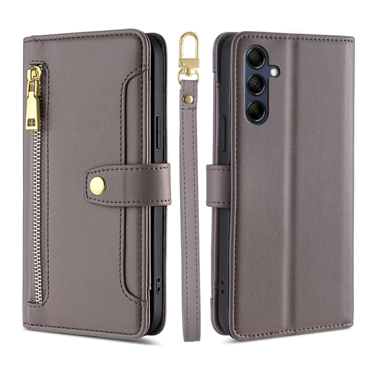 Sheep Texture Cross-body Zipper Wallet Leather Phone Case, Series 1