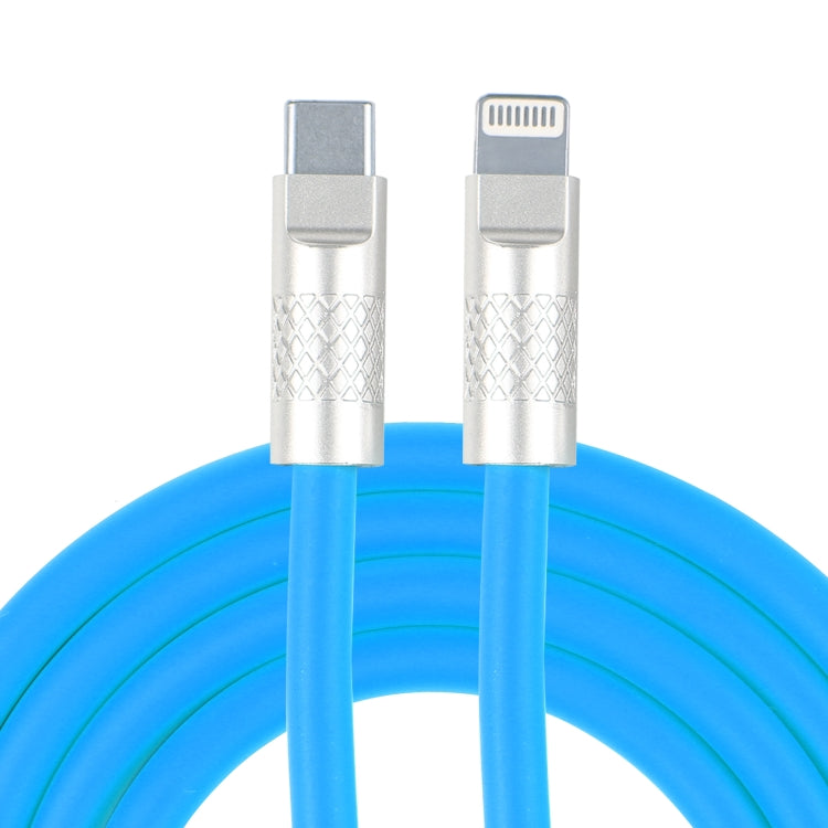 Câble de données et de charge rapide USB-C/Type-C vers prise métallique 8 broches, série Mech 120 W, en silicone, longueur : 1,2 m, 8 broches, 1,2 m Type-C vers 8 broches