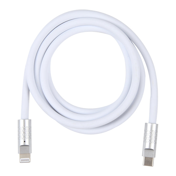 Câble de données et de charge rapide USB-C/Type-C vers prise métallique 8 broches, série Mech 120 W, en silicone, longueur : 1,2 m, 8 broches, 1,2 m Type-C vers 8 broches