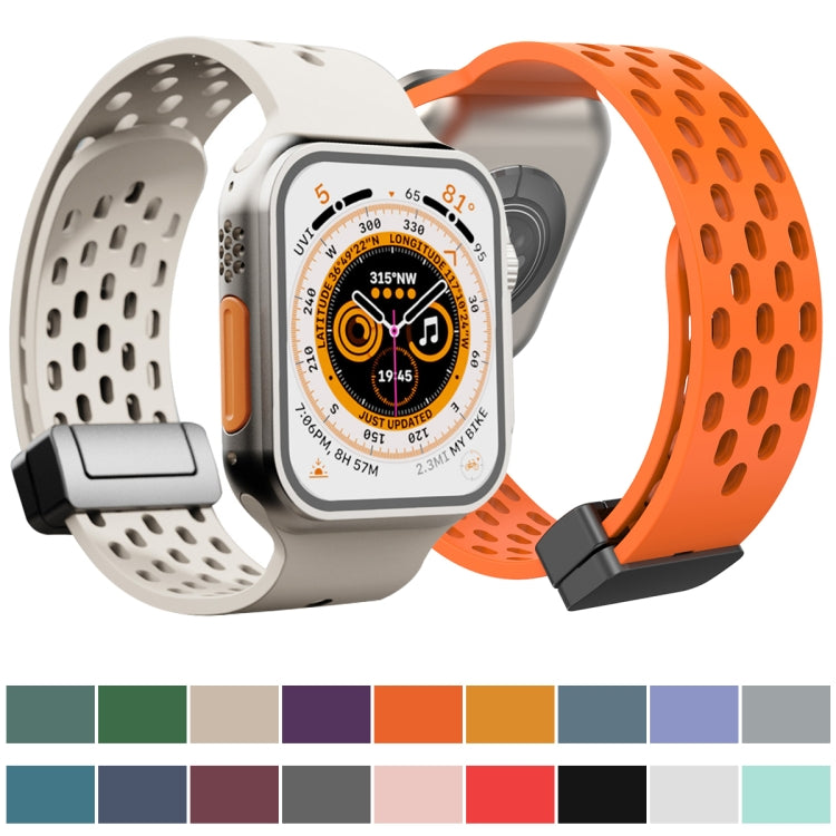 Magnetic Clasp Silicone Watch Band, For Apple Watch Series 8&7 41mm