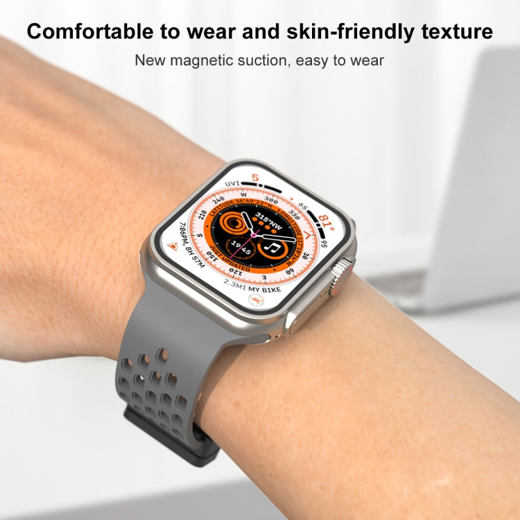 Magnetic Clasp Silicone Watch Band, For Apple Watch Series 8&7 41mm
