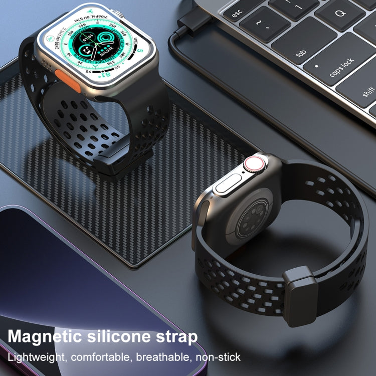 Magnetic Clasp Silicone Watch Band, For Apple Watch Series 8&7 41mm