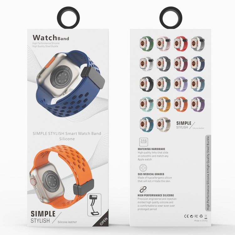 Magnetic Clasp Silicone Watch Band, For Apple Watch Series 8&7 41mm