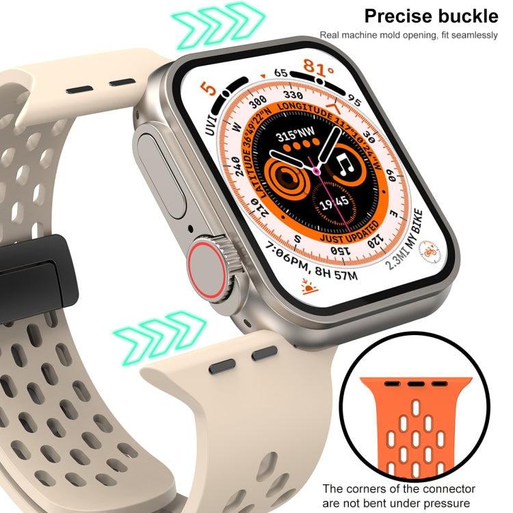 Magnetic Clasp Silicone Watch Band, For Apple Watch Series 8&7 45mm