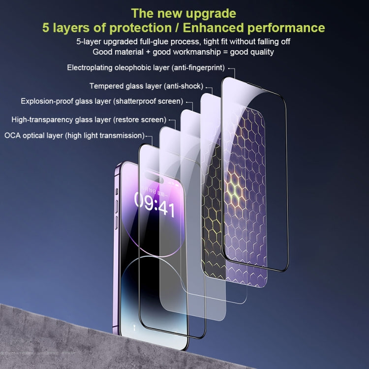 WK WTP-066 King Kong Vacha 9D Curved HD Tempered Glass Film, For iPhone 14, For iPhone 14 Plus, For iPhone 14 Pro, For iPhone 14 Pro Max, For iPhone 13, For iPhone 13 Pro, For iPhone 13 Pro Max, For iPhone 12 Pro