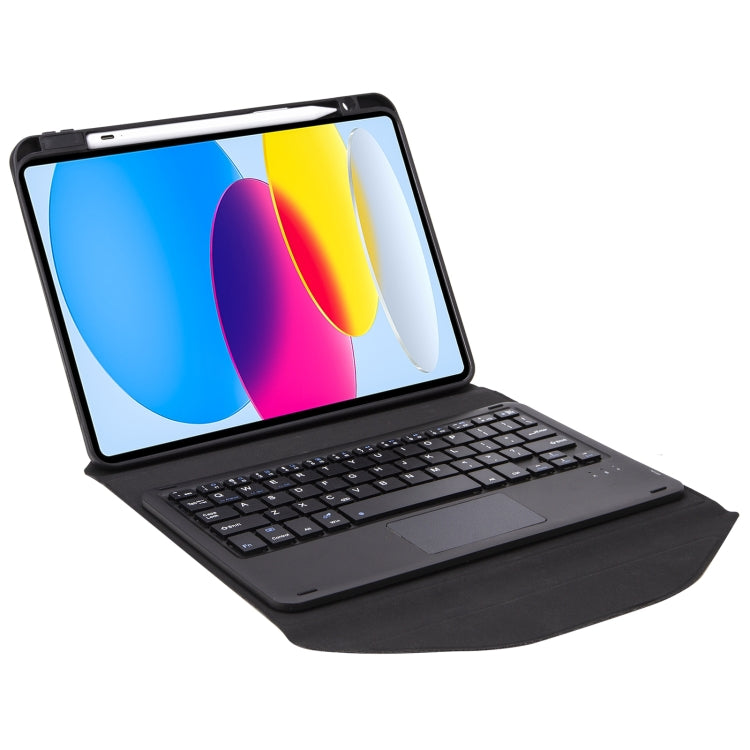 Z10B-A Pen Slot Touchpad Bluetooth Keyboard Leather Tablet Case, For iPad 10th Gen 10.9 2022