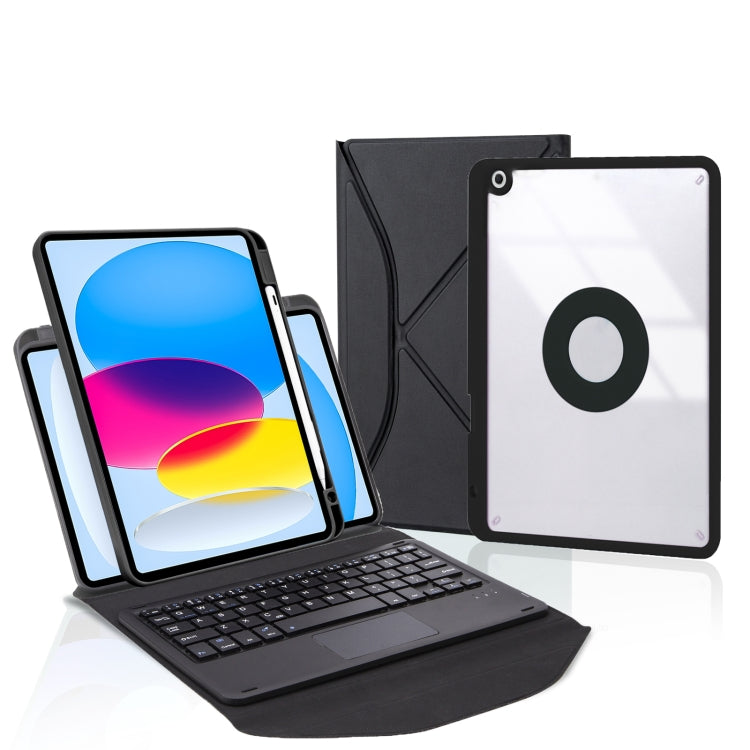 Z10B-A Pen Slot Touchpad Bluetooth Keyboard Leather Tablet Case, For iPad 10th Gen 10.9 2022