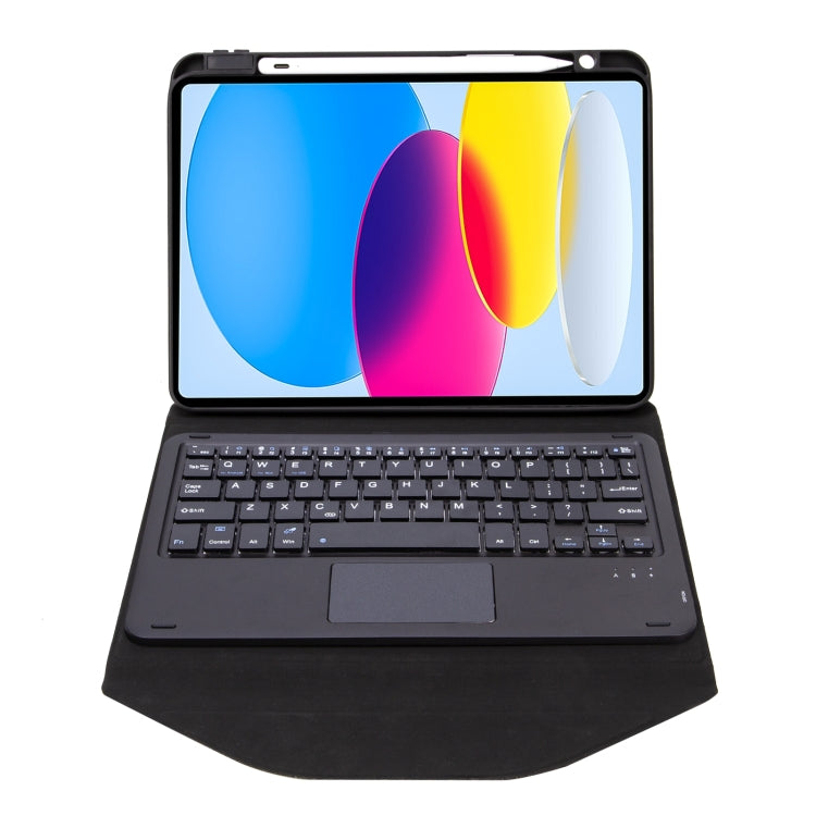 Z10B-A Pen Slot Touchpad Bluetooth Keyboard Leather Tablet Case, For iPad 10th Gen 10.9 2022