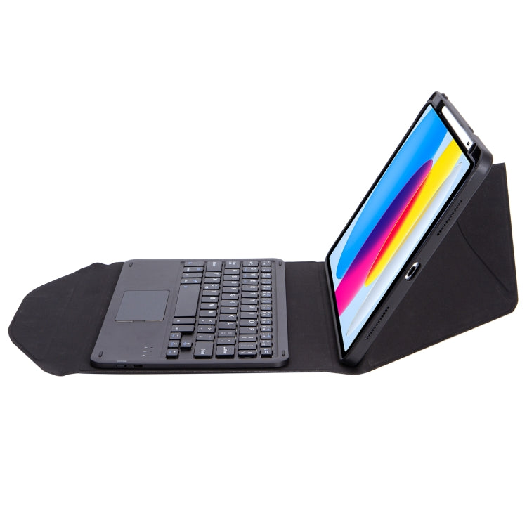 Z10B-A Pen Slot Touchpad Bluetooth Keyboard Leather Tablet Case, For iPad 10th Gen 10.9 2022