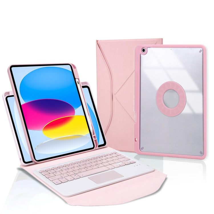 Z10B-A Pen Slot Touchpad Bluetooth Keyboard Leather Tablet Case, For iPad 10th Gen 10.9 2022