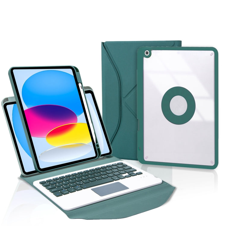 Z10B-A Pen Slot Touchpad Bluetooth Keyboard Leather Tablet Case, For iPad 10th Gen 10.9 2022