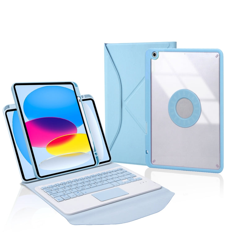 Z10B-A Pen Slot Touchpad Bluetooth Keyboard Leather Tablet Case, For iPad 10th Gen 10.9 2022