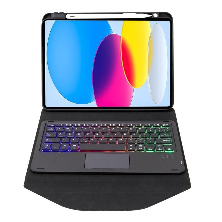 Z10B-AS Pen Slot Touchpad Backlight Bluetooth Keyboard Leather Tablet Case, For iPad 2022 / 2025