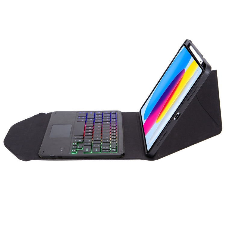 Étui en cuir pour tablette Z10B-AS avec stylet, pavé tactile, clavier Bluetooth rétroéclairé, pour iPad 2022/2025