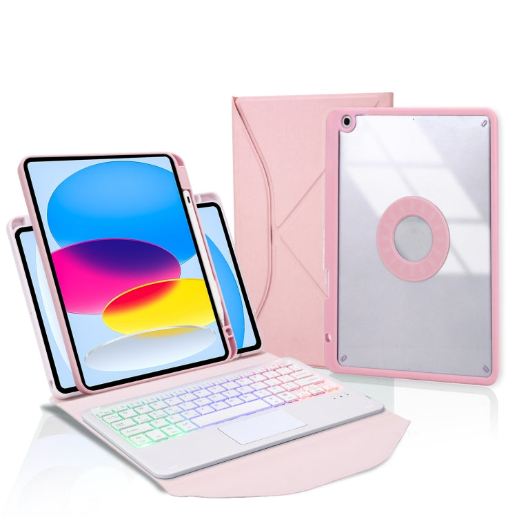 Étui en cuir pour tablette Z10B-AS avec stylet, pavé tactile, clavier Bluetooth rétroéclairé, pour iPad 2022/2025