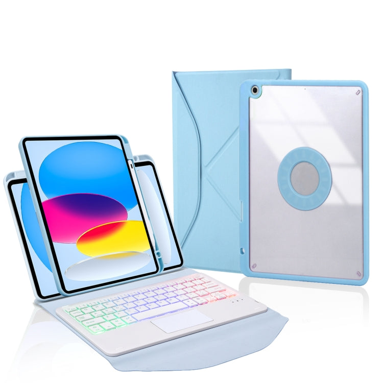 Étui en cuir pour tablette Z10B-AS avec stylet, pavé tactile, clavier Bluetooth rétroéclairé, pour iPad 2022/2025