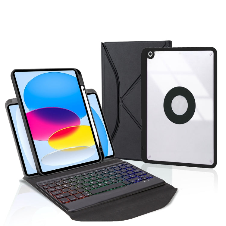 Z10BS Pen Slot Backlight Bluetooth Keyboard Leather Tablet Case, For iPad 2022 / 2025