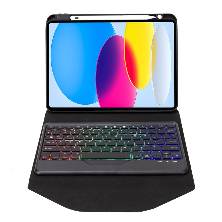 Z10BS Pen Slot Backlight Bluetooth Keyboard Leather Tablet Case, For iPad 2022 / 2025