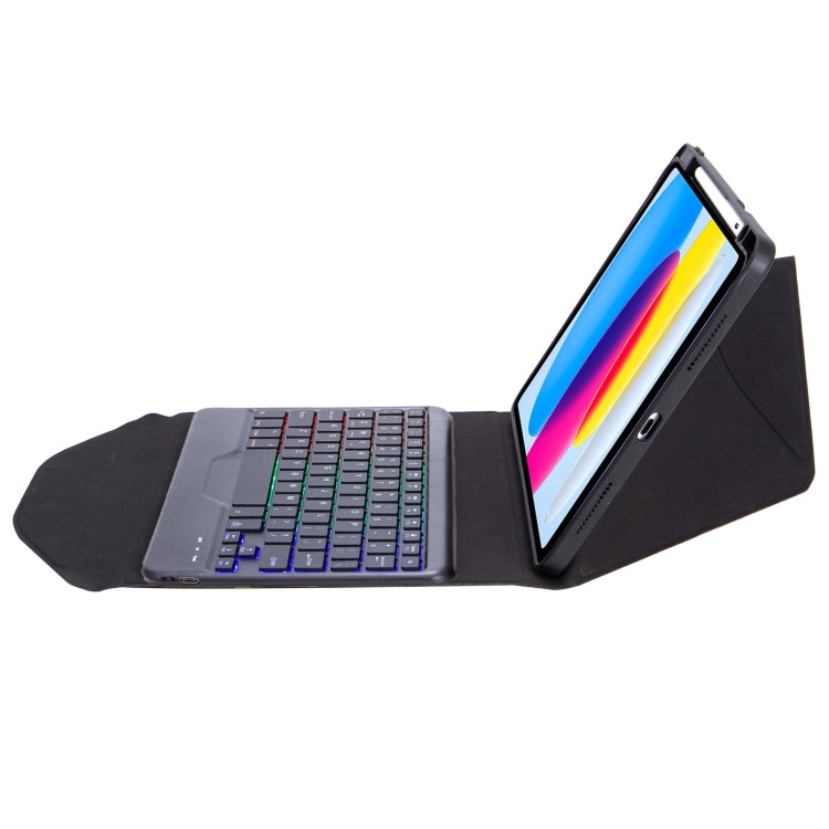 Z10BS Pen Slot Backlight Bluetooth Keyboard Leather Tablet Case, For iPad 2022 / 2025