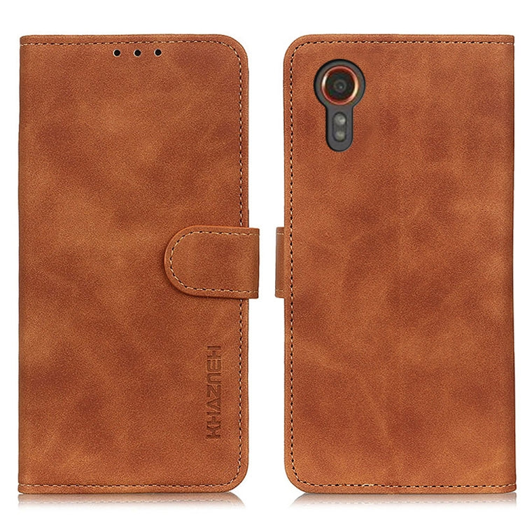 KHAZNEH Retro Texture Horizontal Flip Leather Phone Case, For Samsung Galaxy A55 5G, For Samsung Galaxy S23 FE 5G, For Samsung Galaxy Xcover7, For Samsung Galaxy A05 4G, For Samsung Galaxy M34 5G, For Samsung Galaxy A35 5G