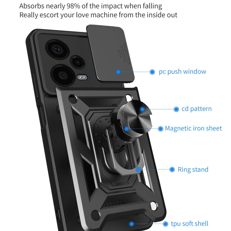 Sliding Camera Cover Design TPU+PC Protective Case, For Xiaomi Redmi Note 12 Pro+ 5G