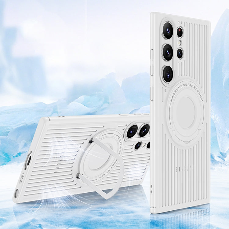 Cooling MagSafe Magnetic Ring Holder Phone Case, For Samsung Galaxy S23 Ultra 5G