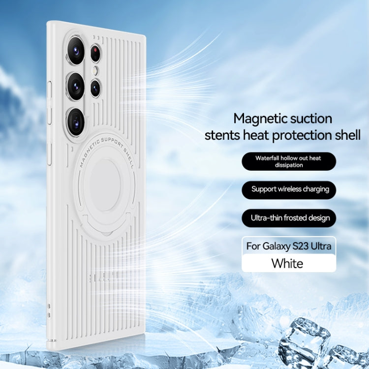 Cooling MagSafe Magnetic Ring Holder Phone Case, For Samsung Galaxy S23 Ultra 5G