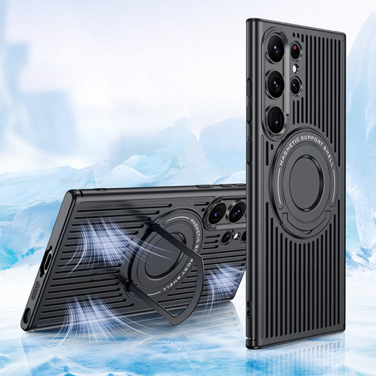 Cooling MagSafe Magnetic Ring Holder Phone Case, For Samsung Galaxy S23 Ultra 5G