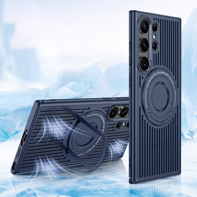 Cooling MagSafe Magnetic Ring Holder Phone Case, For Samsung Galaxy S23 Ultra 5G