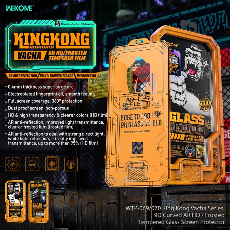 WK WTP-070 King Kong Vacha 9D Curved AR Frosted Tempered Glass Film, For iPhone 14, For iPhone 14 Pro, For iPhone 14 Plus, For iPhone 14 Pro Max, For iPhone 13, For iPhone 13 Pro, For iPhone 13 Pro Max